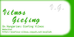 vilmos giefing business card